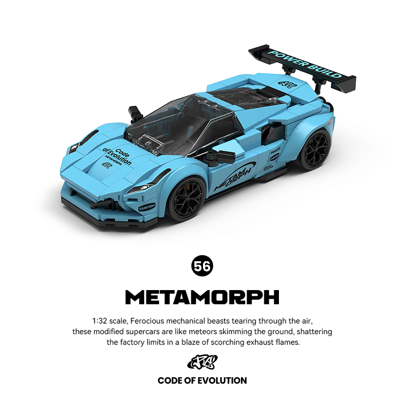Model Kit Display Case - Vitrinli Mavi Süper Araba Yapım Seti,